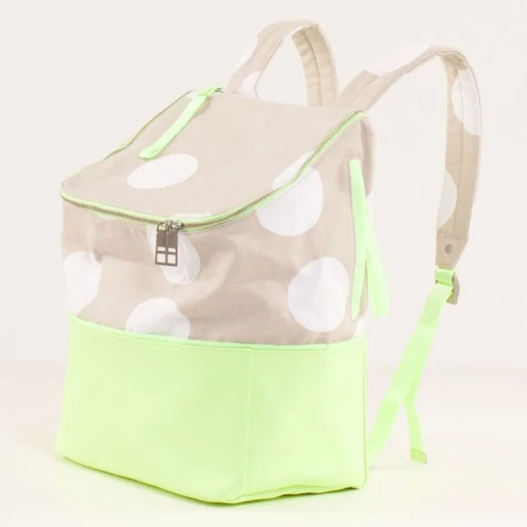 Lululemon Spring Fling Pack Polka Dot Backpack in Neon Green and Beige - Picture 6 of 16